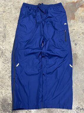 Y2K STARTER Track Pants Men’s Medium Blue Loose Lightweight Breathable Sports
